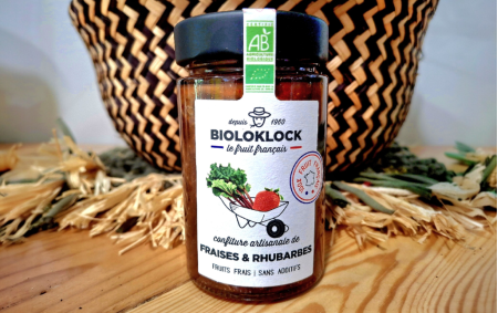 Confiture fraises et rhubarbes bio